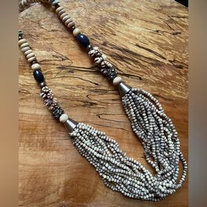 VTG mixed media tribal necklace, large